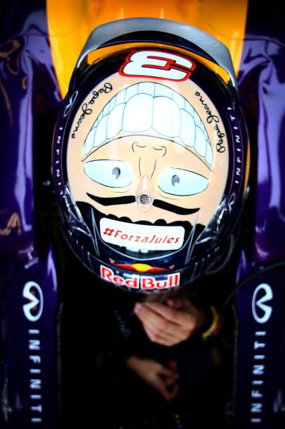 Ecco Ricciardo con il casco speciale per questo GP. Getty